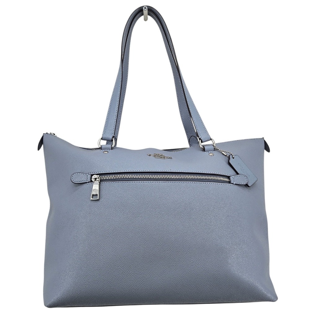 Coach Gallery Tote Cornflower Blue / Gunmetal Hardware Cross-grain Leather